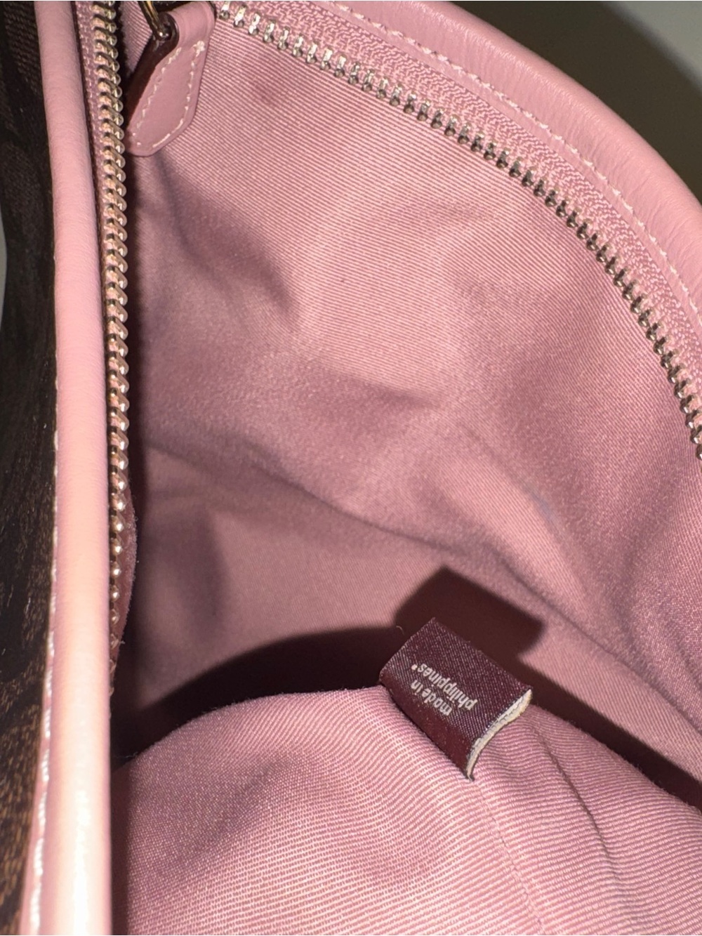 Coach Signature Brown Pink Trim Crossbody W/Adjustable Strap (Model F29210) - Picture 9 of 10